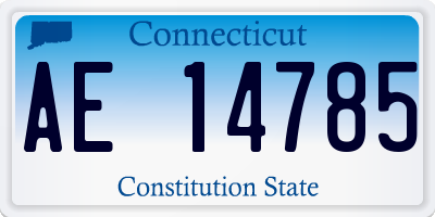 CT license plate AE14785