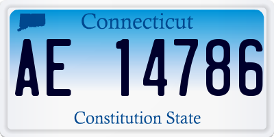 CT license plate AE14786