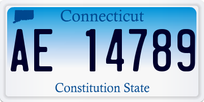 CT license plate AE14789
