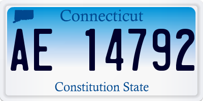 CT license plate AE14792