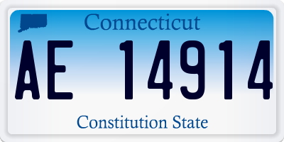 CT license plate AE14914