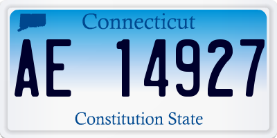 CT license plate AE14927
