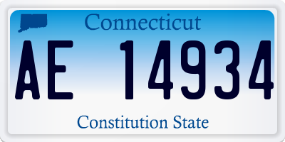 CT license plate AE14934