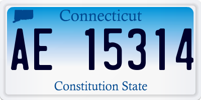 CT license plate AE15314