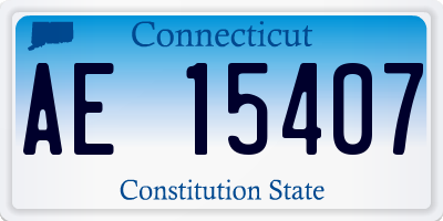 CT license plate AE15407