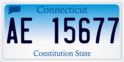 CT license plate AE15677