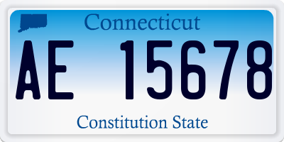 CT license plate AE15678