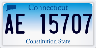 CT license plate AE15707