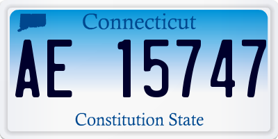 CT license plate AE15747