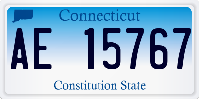 CT license plate AE15767