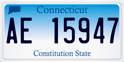 CT license plate AE15947