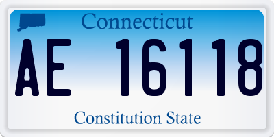 CT license plate AE16118