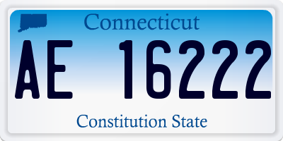 CT license plate AE16222