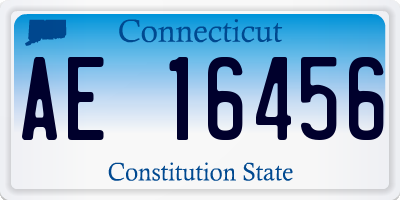 CT license plate AE16456