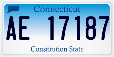 CT license plate AE17187