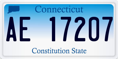 CT license plate AE17207