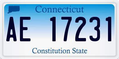 CT license plate AE17231