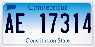 CT license plate AE17314