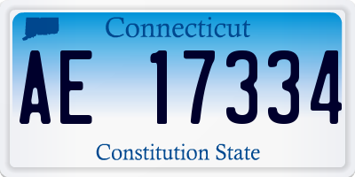 CT license plate AE17334