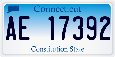 CT license plate AE17392