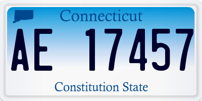 CT license plate AE17457