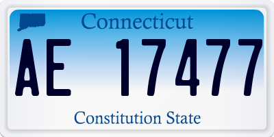 CT license plate AE17477