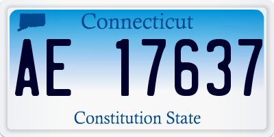 CT license plate AE17637