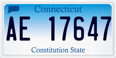 CT license plate AE17647