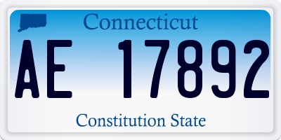 CT license plate AE17892