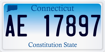 CT license plate AE17897