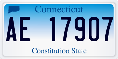 CT license plate AE17907
