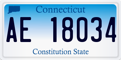 CT license plate AE18034