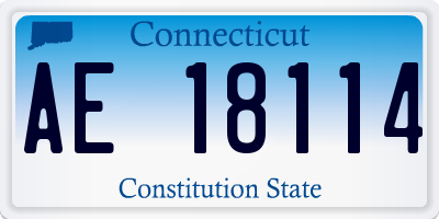 CT license plate AE18114