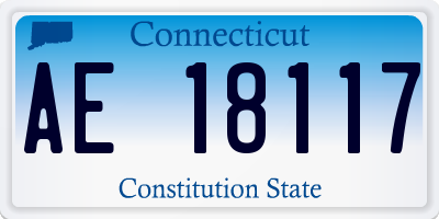 CT license plate AE18117