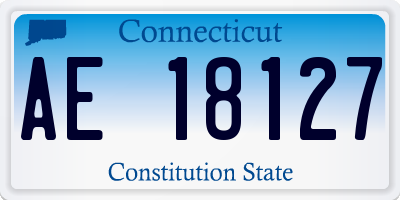 CT license plate AE18127