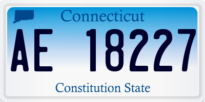 CT license plate AE18227