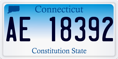 CT license plate AE18392