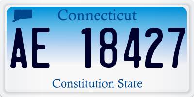CT license plate AE18427