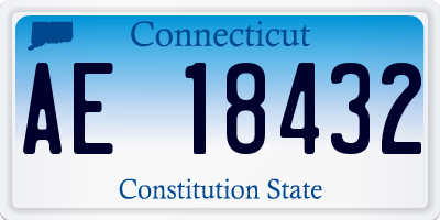CT license plate AE18432