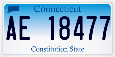 CT license plate AE18477