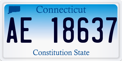 CT license plate AE18637