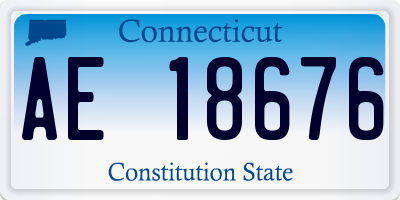 CT license plate AE18676