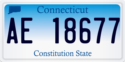 CT license plate AE18677