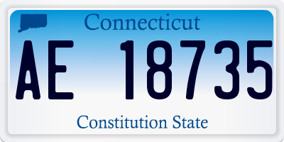 CT license plate AE18735