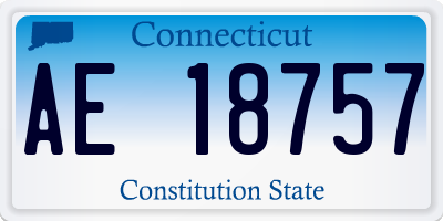 CT license plate AE18757