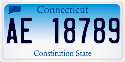 CT license plate AE18789