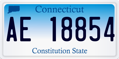 CT license plate AE18854