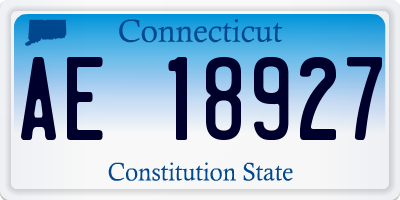 CT license plate AE18927