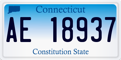 CT license plate AE18937