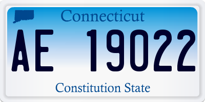 CT license plate AE19022